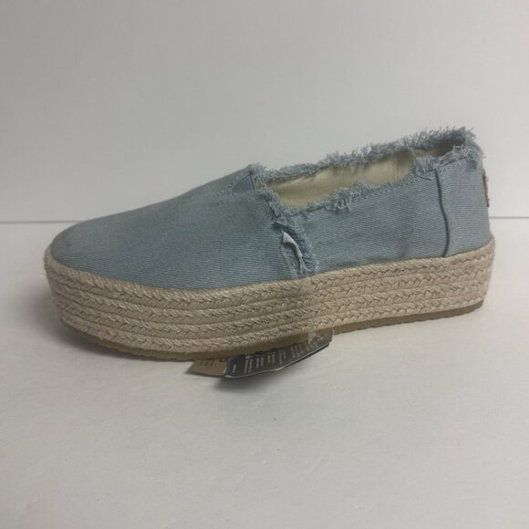 Toms Shoes - TOMS Womens Valencia Platform Espadrille Blue Size 7.5 M